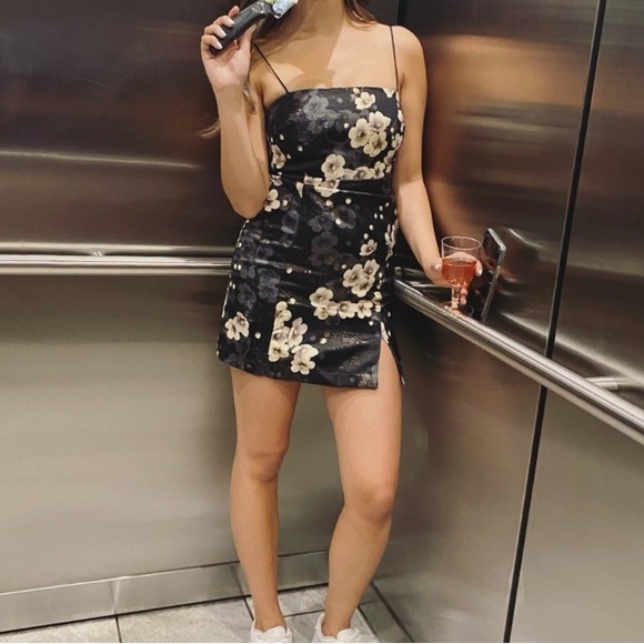 Urban Outfitters Floral Jacquard Mini Dress - Picture 5 of 5